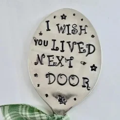 Garden Marker Friendship Gift, Silver Stamped Spoon Plant Markers, Silver Plate Stamped Spoon Garden Markers, Garden Art Marker, Plant Lover Garden Decoration