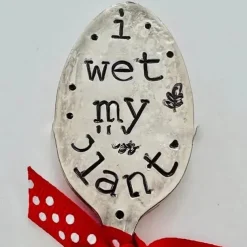 Garden Marker Friendship Gift, Silver Stamped Spoon Plant Markers, Silver Plate Stamped Spoon Garden Markers, Garden Art Marker, Plant Lover Garden Decoration