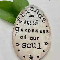 Garden Marker Friendship Gift, Silver Stamped Spoon Plant Markers, Silver Plate Stamped Spoon Garden Markers, Garden Art Marker, Plant Lover Garden Decoration