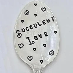 Garden Marker Friendship Gift, Silver Stamped Spoon Plant Markers, Silver Plate Stamped Spoon Garden Markers, Garden Art Marker, Plant Lover Garden Decoration