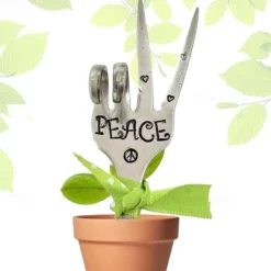 Garden Marker Friendship Gift, Silver Stamped Spoon Plant Markers, Silver Plate Stamped Spoon Garden Markers, Garden Art Marker, Plant Lover Garden Decoration