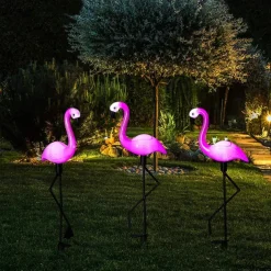 Garden Outdoor Flamingo LED Stake Lights Solar Powered Waterproof for Garden Lawn Patio Pond Backyard Decor