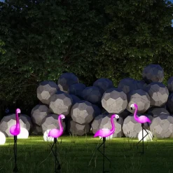 Garden Outdoor Flamingo LED Stake Lights Solar Powered Waterproof for Garden Lawn Patio Pond Backyard Decor