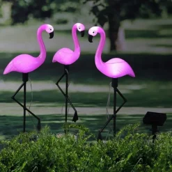Garden Outdoor Flamingo LED Stake Lights Solar Powered Waterproof for Garden Lawn Patio Pond Backyard Decor