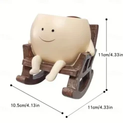 Garden Plant Pot With Small Rocking Chair Design, Made Of Resin, Suitable For Succulents And Other Plants, Perfect For Home Gardening Decoration