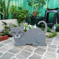 Garden Planters,Cute Dog Cat Animal Shaped Cartoon Flower Planter,Succulent Planter for Living Or Artificial Plants for Home Balcony,Garden Decoration