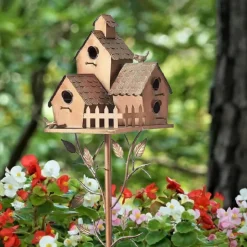 Garden Stakes Metal Decor with Pole Outdoor Stake for Patio Backyard Patio Outdoor Garden Decoration and Birdhouse Lovers Courtyard Backyard (2CM Hole)