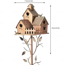 Garden Stakes Metal Decor with Pole Outdoor Stake for Patio Backyard Patio Outdoor Garden Decoration and Birdhouse Lovers Courtyard Backyard (2CM Hole)