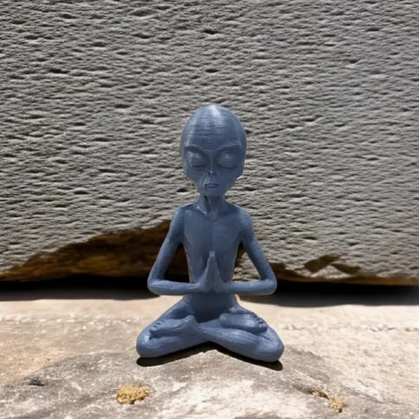 Garden Statue Meditating Alien Sculptures, Meditating Alien Resin Ornament, UFO Indoor Outdoor Garden Decor, Meditating Alien Figurines