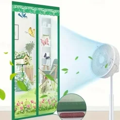 Garden Windmill Magnetic Screen Door Mesh Screen Door Fly Insect Door Screen Curtain Mosquito for Balcony Sliding Doors Living Room Children's Room