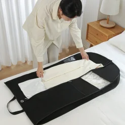 Garment Bag Suit Bags for Travel and Storage Gusseted Zippered Suit Cover Protector with 2 Large Pockets and 2 Carry Handles