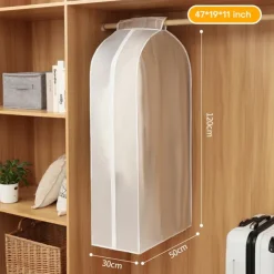 Garment Bags Dust Cover PEVA Clothes Cover Transparent Coat Hanging Clothes Storage Bag Premium Thickened Clothing Organizer Moisture-proof Dust-proof Clothes Cover