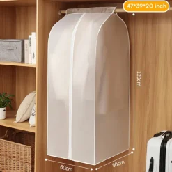 Garment Bags Dust Cover PEVA Clothes Cover Transparent Coat Hanging Clothes Storage Bag Premium Thickened Clothing Organizer Moisture-proof Dust-proof Clothes Cover