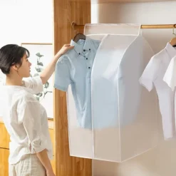 Garment Bags Dust Cover PEVA Clothes Cover Transparent Coat Hanging Clothes Storage Bag Premium Thickened Clothing Organizer Moisture-proof Dust-proof Clothes Cover