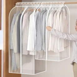 Garment Bags Dust Cover PEVA Clothes Cover Transparent Coat Hanging Clothes Storage Bag Premium Thickened Clothing Organizer Moisture-proof Dust-proof Clothes Cover