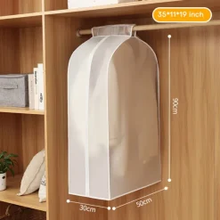 Garment Bags Dust Cover PEVA Clothes Cover Transparent Coat Hanging Clothes Storage Bag Premium Thickened Clothing Organizer Moisture-proof Dust-proof Clothes Cover