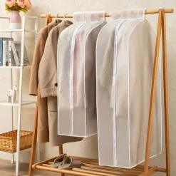 Garment Bags Dust Cover PEVA Clothes Cover Transparent Coat Hanging Clothes Storage Bag Premium Thickened Clothing Organizer Moisture-proof Dust-proof Clothes Cover