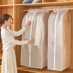 Garment Bags Dust Cover PEVA Clothes Cover Transparent Coat Hanging Clothes Storage Bag Premium Thickened Clothing Organizer Moisture-proof Dust-proof Clothes Cover
