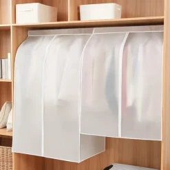 Garment Bags Dust Cover PEVA Clothes Cover Transparent Coat Hanging Clothes Storage Bag Premium Thickened Clothing Organizer Moisture-proof Dust-proof Clothes Cover