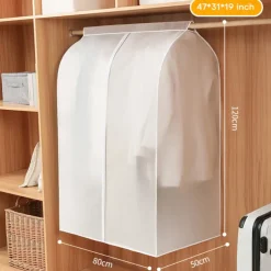 Garment Bags Dust Cover PEVA Clothes Cover Transparent Coat Hanging Clothes Storage Bag Premium Thickened Clothing Organizer Moisture-proof Dust-proof Clothes Cover