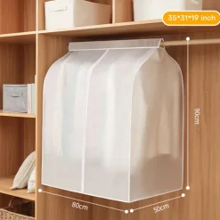 Garment Bags Dust Cover PEVA Clothes Cover Transparent Coat Hanging Clothes Storage Bag Premium Thickened Clothing Organizer Moisture-proof Dust-proof Clothes Cover