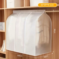 Garment Bags Dust Cover PEVA Clothes Cover Transparent Coat Hanging Clothes Storage Bag Premium Thickened Clothing Organizer Moisture-proof Dust-proof Clothes Cover