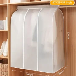 Garment Bags Dust Cover PEVA Clothes Cover Transparent Coat Hanging Clothes Storage Bag Premium Thickened Clothing Organizer Moisture-proof Dust-proof Clothes Cover