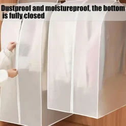 Garment Bags Dust Cover PEVA Clothes Cover Transparent Coat Hanging Clothes Storage Bag Premium Thickened Clothing Organizer Moisture-proof Dust-proof Clothes Cover