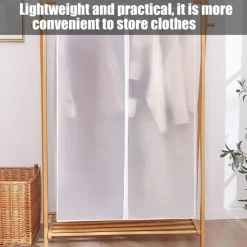 Garment Bags Dust Cover PEVA Clothes Cover Transparent Coat Hanging Clothes Storage Bag Premium Thickened Clothing Organizer Moisture-proof Dust-proof Clothes Cover