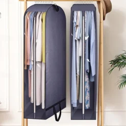 Garment Bags for Hanging Clothes Storage, Gusseted Clear 43" Suit Bags for Closet Storage with Handles, Garment Covers for Coats, Jackets, Sweaters