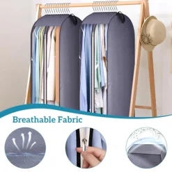 Garment Bags for Hanging Clothes Storage, Gusseted Clear 43