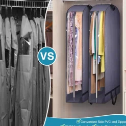 Garment Bags for Hanging Clothes Storage, Gusseted Clear 43