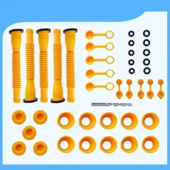 Gas Can Spout Replacement Gas Can Nozzle Spout Length is 10.2 in, Easier to use Suitable for most 1/2/5/10 gal oil cans With Gas Can Vent Caps, Thick rubber pad, Spout Cover, Base Cap