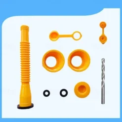 Gas Can Spout Replacement Gas Can Nozzle Spout Length is 10.2 in, Easier to use Suitable for most 1/2/5/10 gal oil cans With Gas Can Vent Caps, Thick rubber pad, Spout Cover, Base Cap
