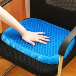 Gel Seat Cushion Pressure Relief Cushion Cooling Thick Big Breathable Honeycomb Gel Cushion Absorbs Pressure Points With Non-Slip Cover Wheelchair