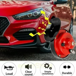 Generation Loud Train Horns For Cars, 12V Waterproof Air Horns Replacement Kit, Car Air Electric Snail Double Horn, Automotive Accessories Universal for Car, Motorcycle, Truck, Bike, Boat