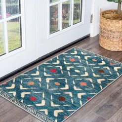 Geometric Abstract Runner Rug Kitchen Mat Non-Slip Oil Proof Rug Indoor Outdoor Mat Bedside Bedroom Decor Bathroom Mat Entrance Rug Door Mat