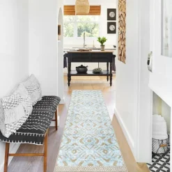 Geometric Abstract Runner Rug Kitchen Mat Non-Slip Oil Proof Rug Indoor Outdoor Mat Bedside Bedroom Decor Bathroom Mat Entrance Rug Door Mat