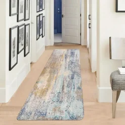 Geometric Abstract Runner Rug Kitchen Mat Non-Slip Oil Proof Rug Indoor Outdoor Mat Bedside Bedroom Decor Bathroom Mat Entrance Rug Door Mat