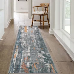 Geometric Abstract Runner Rug Kitchen Mat Non-Slip Oil Proof Rug Indoor Outdoor Mat Bedside Bedroom Decor Bathroom Mat Entrance Rug Door Mat