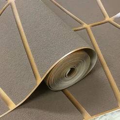 Geometric Wallpaper 3D Wall Murals Non-woven Fabric Imitation Deerskin Velvet Wallpaper Adhesive Required for Bedroom Living Room TV Background Home Decoration 53x950/20.87''x374''