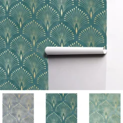 Geometric Wallpaper Home Decoration Comtemporary Vintage Wall Covering, PVC / Vinyl Material Self adhesive Wallpaper, Room Wallcovering