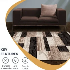 Geometric Woodland Runner Rug Kitchen Mat Non-Slip Oil Proof Rug Indoor Outdoor Mat Bedside Bedroom Decor Bathroom Mat Entrance Rug Door Mat