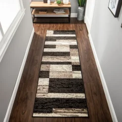 Geometric Woodland Runner Rug Kitchen Mat Non-Slip Oil Proof Rug Indoor Outdoor Mat Bedside Bedroom Decor Bathroom Mat Entrance Rug Door Mat