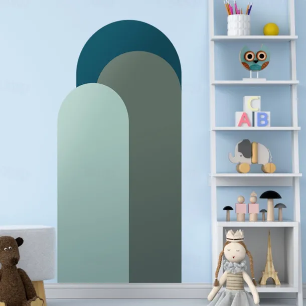 Geometry Colorful Wallpaper Boho Arch Wall Cover Sticker Film Peel and Stick Removable Self Adhesive PVC/Vinyl Wall Decal for Room Home Decoration 52*140cm