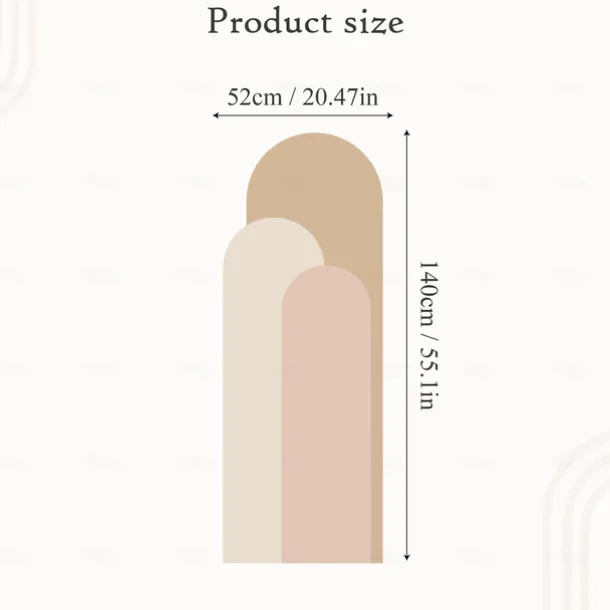 Geometry Colorful Wallpaper Boho Arch Wall Cover Sticker Film Peel and Stick Removable Self Adhesive PVC/Vinyl Wall Decal for Room Home Decoration 52*140cm