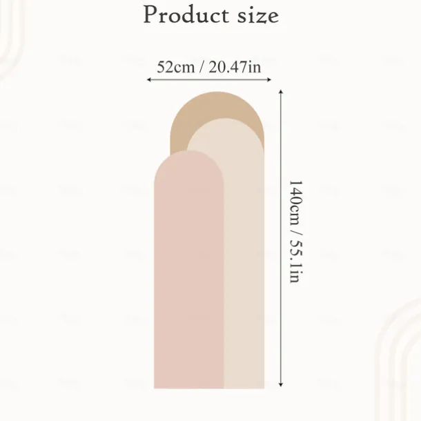 Geometry Colorful Wallpaper Boho Arch Wall Cover Sticker Film Peel and Stick Removable Self Adhesive PVC/Vinyl Wall Decal for Room Home Decoration 52*140cm