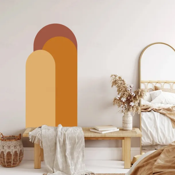 Geometry Colorful Wallpaper Boho Arch Wall Cover Sticker Film Peel and Stick Removable Self Adhesive PVC/Vinyl Wall Decal for Room Home Decoration 52*140cm