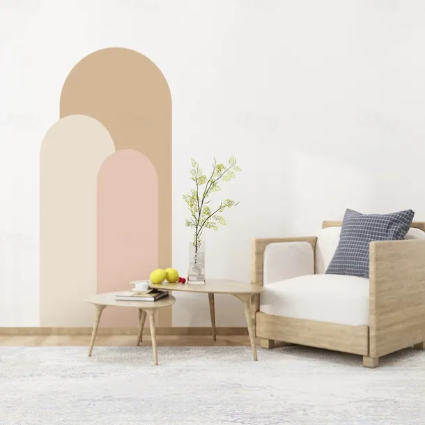 Geometry Colorful Wallpaper Boho Arch Wall Cover Sticker Film Peel and Stick Removable Self Adhesive PVC/Vinyl Wall Decal for Room Home Decoration 52*140cm