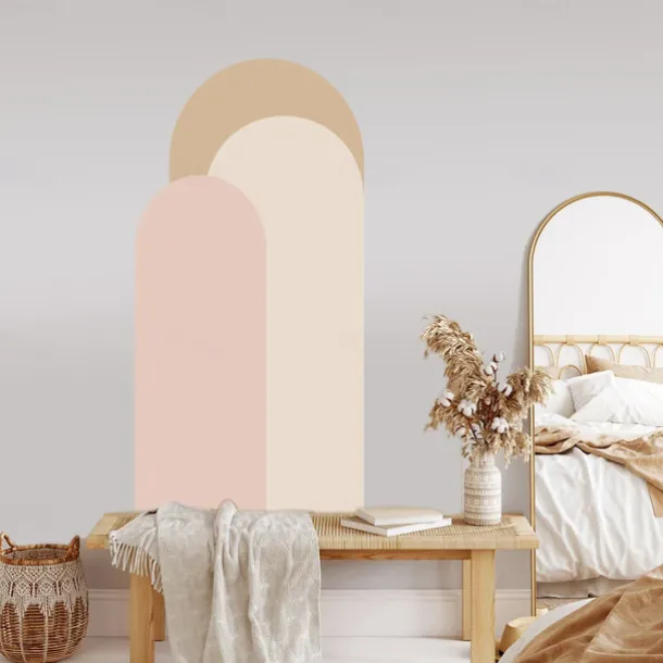 Geometry Colorful Wallpaper Boho Arch Wall Cover Sticker Film Peel and Stick Removable Self Adhesive PVC/Vinyl Wall Decal for Room Home Decoration 52*140cm